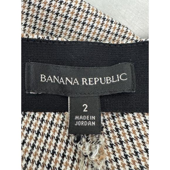 Banana Republic Pants Womens 2 Brown Black Houndstooth Stretch Career Fall 2020 - Picture 3 of 11